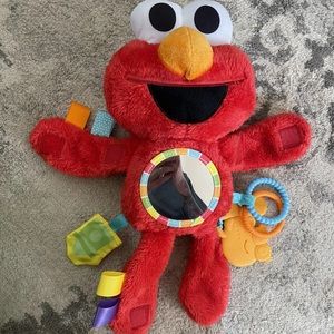 ELMO SENSORY TRAVEL BUDDY Bright Starts Sesame Street Plush Crinkle Teething